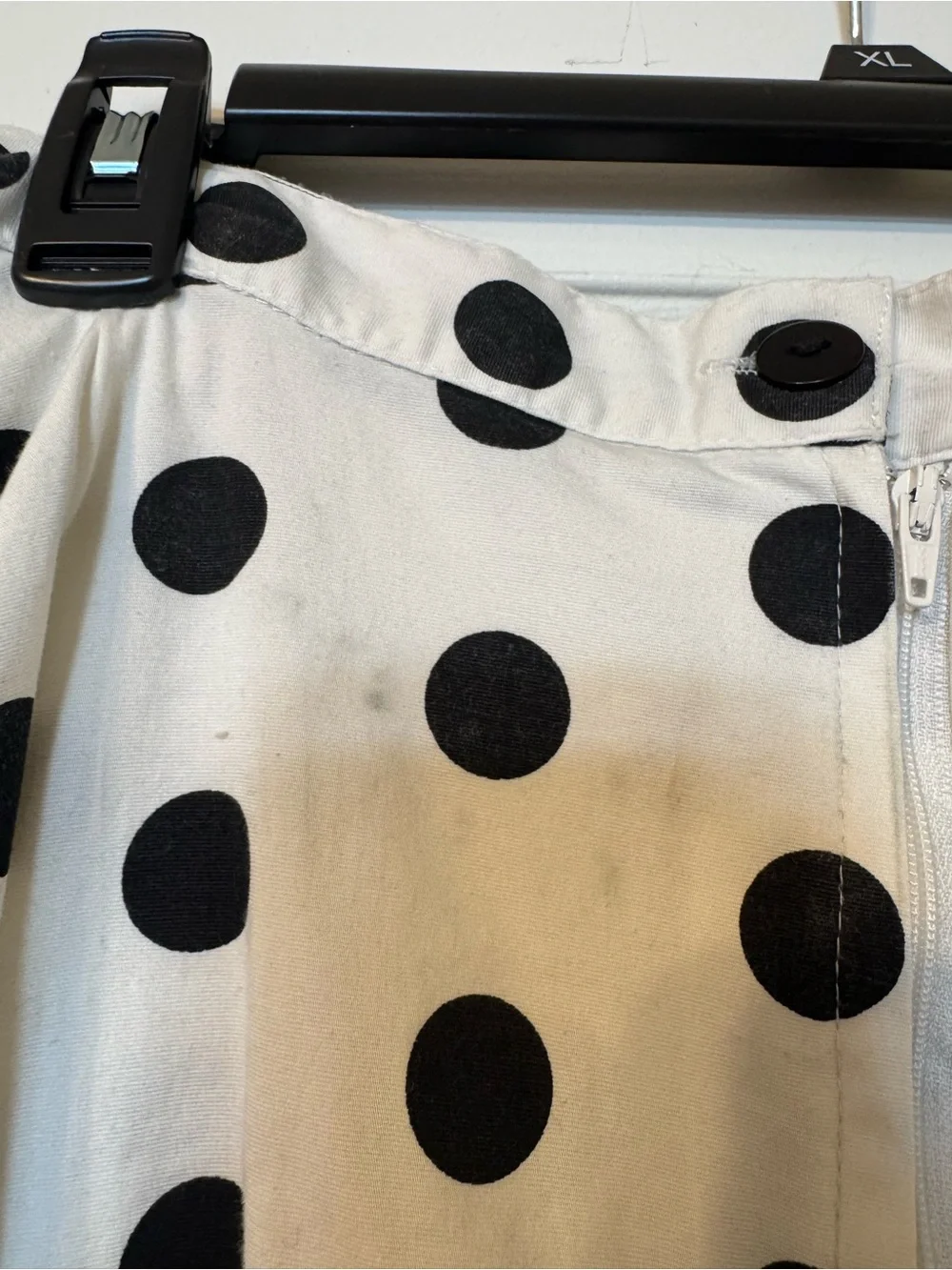 Polka Dot Midi Skirt - Black Dot on White